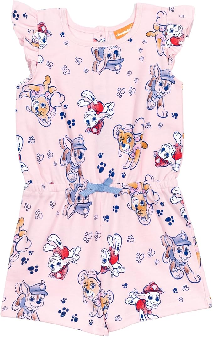 Paw Patrol Marshall Chase Skye Girls Sleeveless Romper Toddler to Big Kid