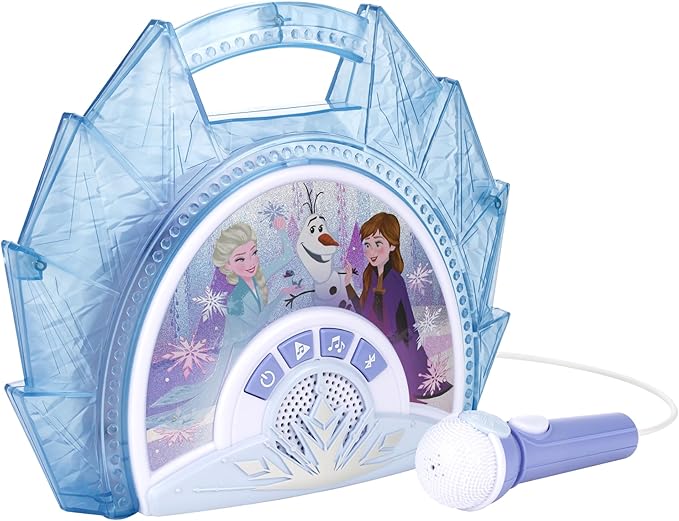 eKids Disney Frozen Karaoke Microphone with Bluetooth Speaker for Fans of Disney Toys, Kids Karaoke Machine with Built in Music