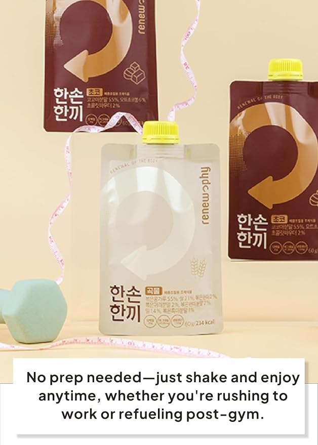 Korean Food Plant-Based Protein Shake, Misugaru, 7 Pack, 25g Protein Mix | Roasted multi-grain misugaru drink mix, just add water or milk for a convenient 7-pack beverage