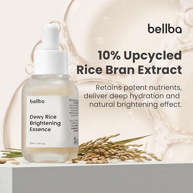 Dewy Rice Glow Serum Korean Serum for Face - K-beauty Skincare Rice Brightening Essence - Get Even Tone and Glass Skin - Hydrating, Lightweight, Non-Comedogenic (1 fl.oz)
