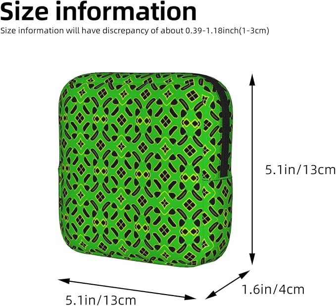 Space Saving Menstrual Pouch Abstract Jamaica Jamaican Flag, Flexible Foldable Design, Discreet Storage Bag for Period Accessories Travel Commute