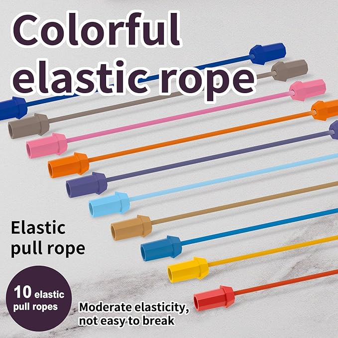 Rope Untangling Puzzle Game, Educational Strategy Board Game for Kids & Adults, 10 Elastic Pull Ropes, Family Travel Party Games with Multi-Level Challenges, Fine Motor Skills Gifts for All Ages