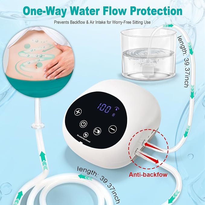 Electric Enema Kit,Enemas for Colon Cleanse Men Women,Coffee Enema Coffee Organic kit 100 Levels Water Flow Speed Control with LCD Display Pressure Spray Anal Douche