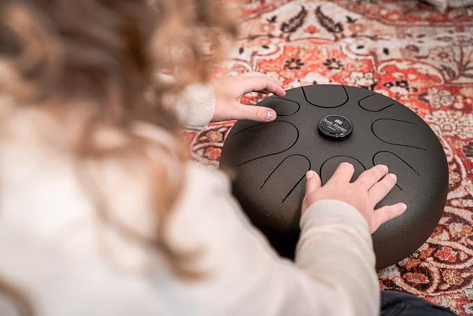 Meinl Sonic Energy Steel Tongue Drum 8 Notes 16" with Mallets, Bag — Sound Healing Instrument for Musical Education, Meditation, ASMR, Yoga