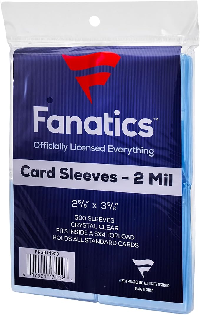 Fanatics Collectibles Penny Sleeves, 500 Count - Standard 2.5" x 3.5" Soft Card Sleeves for Trading Card Protection