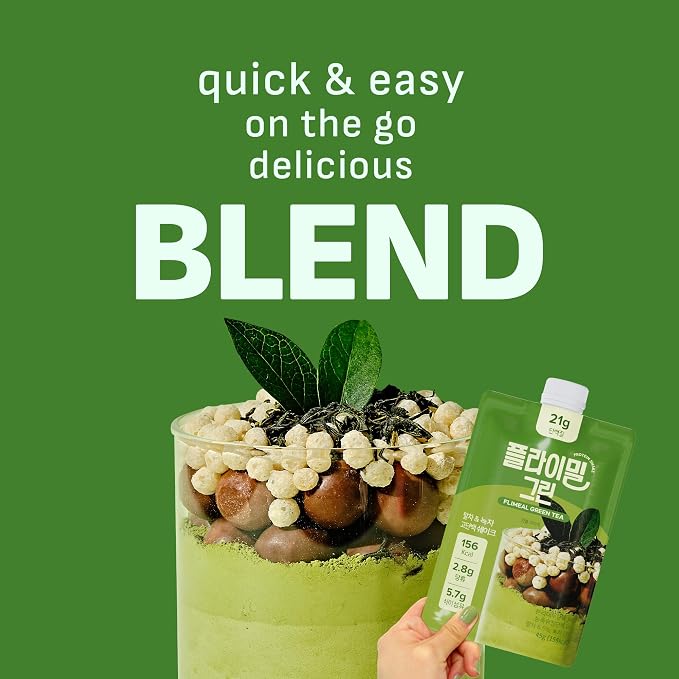 Flimeal GreenTea Matcha Protein Shake, With Crunchy Protein Balls, Protein Smoothie Powder - 21g Protein, Low Sugar, Keto-Friendly Meal Replacement Shake, 1.59oz, 7packs, 7 Servings (7 Packs X 1.59 oz)
