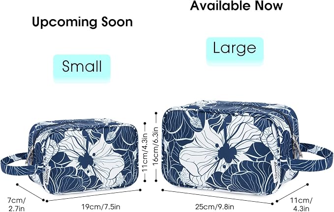Narwey Travel Toiletry Bag for Women Traveling Dopp Kit Makeup Bag Organizer for Toiletries Accessories Cosmetics (Blue Lotus)