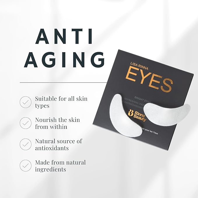 Rinna Beauty Bright Eyes Cooling Under Eye Gel Patches - Reduces Puffy Eyes and Dark Circles, For Men & Women - Vegan, Cruelty-Free, Paraben-Free, Sulfate-Free & Phthalate-Free - 8 pairs - 1 count
