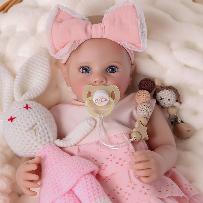 BABESIDE Lifelike Reborn Baby Dolls - 20-inch Cute Realistic Baby Doll Newborn Girl Soft Cuddly Real Life Baby Dolls with Accessories for Kids Age 3 4 5 6 7 8 9 Years Playing and Gift Giving