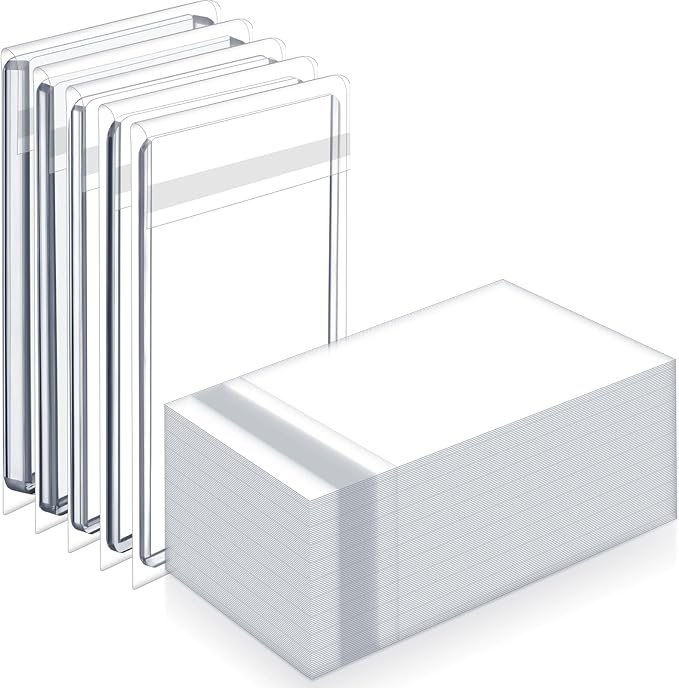 AmazingSpark 600 Pcs Resealable Team Bags for Trading Cards Holders 35-130pt, Fit Card Sleeves Sports Slabs Sleeves Plastic Collectible Slabs Protection