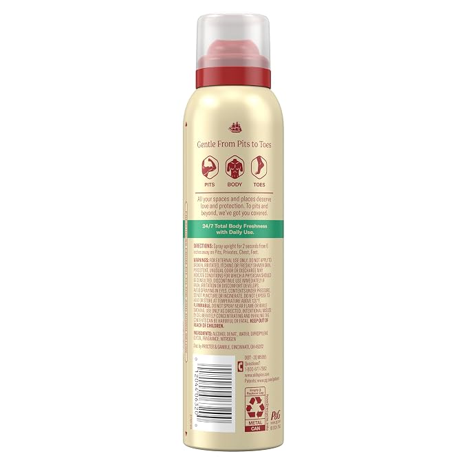 Old Spice Whole Body Deodorant Spray for Men, Aluminum Free, Aloe + Rain Scent, 24/7 Odor Protection, 24/7 Lasting Freshness, Dermatologist Tested, Gentle on Skin, Safe to Use All Over, 3.5 oz