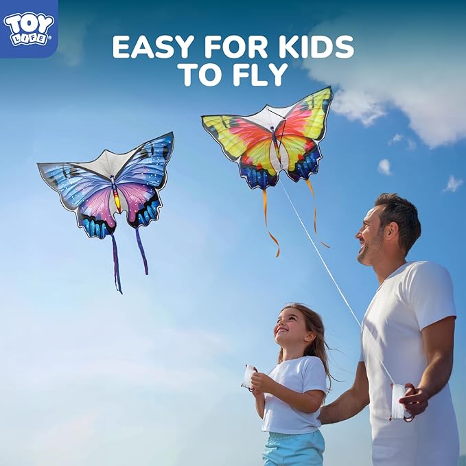 TOY Life 48.4'' Giant Girls Kites Easy to Fly for Kids Adults with 328.1 FT String, Beach Kite Outdoor Game Outside Toys Activity, Toys for Girls, Gift for Girls Ages 4-8