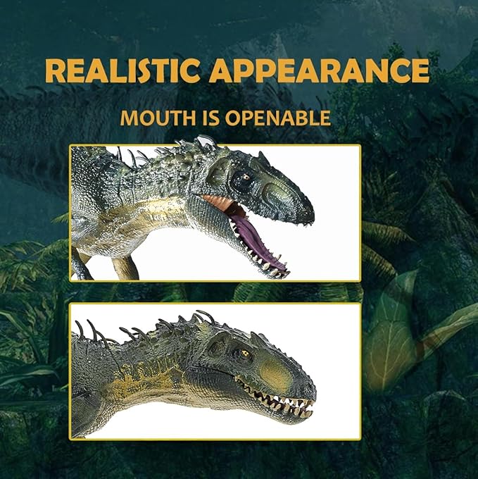 Large Realistic Tyrannosaurus Rex Toy, 15.7 inch T-REX Dinosaur Colletion, Kids' Play Dinosaur & Prehistoric Creature Figures with Moveable Jaw, Red, Ages 8+