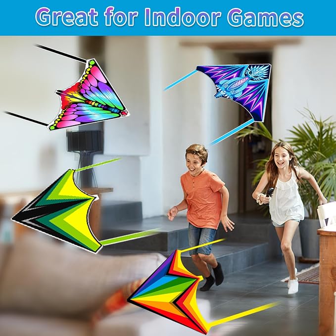 YongnKids 6 Pack/ 20 Pack Mini Kite for Boys Girls Age 3-5 4-8, Finger Launcher Kites Easy to Fly Ejection Flying Toys Kite for Kids Teens Ages Beach Park Backyard Outdoor Sports