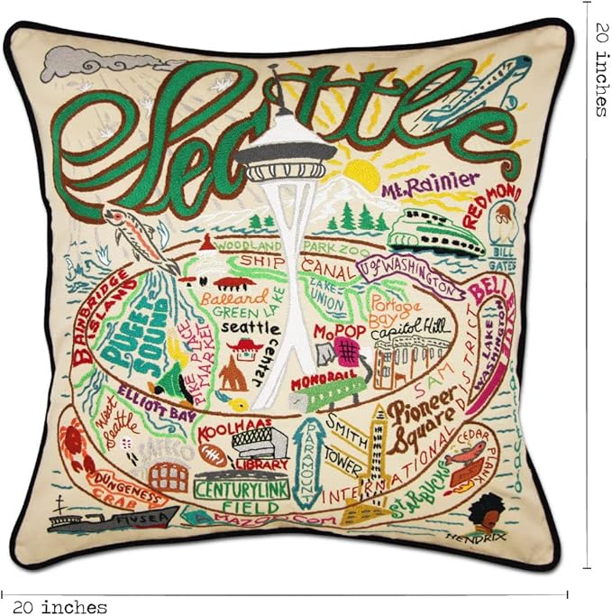 Catstudio Seattle Embroidered Decorative Throw Pillow