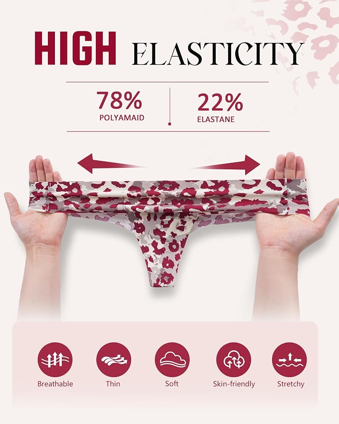 LEVAO Seamless Thongs for Women Invisible Toe Thong No Show Camel Proof Underwear Thong Panty Liners Workout G-Strings