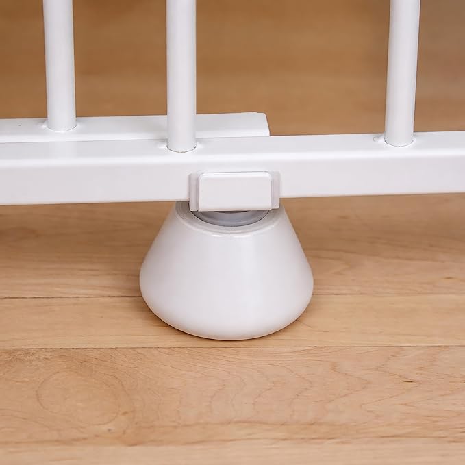 Regalo Safety 35" Extra Tall Baby Gate for Stairs, Wall Mounted 2-in-1 Wide Stair Gate for Babies, Toddlers, & Pets, Includes Banister and Wall Mounting Kit, White