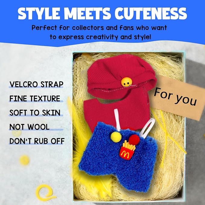 AICase for 17cm Doll Clothes/Outfit,Clothing Set for 17cm Doll,3 Piece Set Hat Clothing,Boys and Girls Stylish Adorable Clothes Accessories_10
