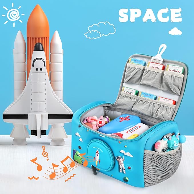 Carrying Case Compatible with Little Tikes for Story Dream Machine Books Starter Set, Portable Storage Bag with Handle and Shoulder Strap for Storytime, Storybook, Character Accessories (Blue)