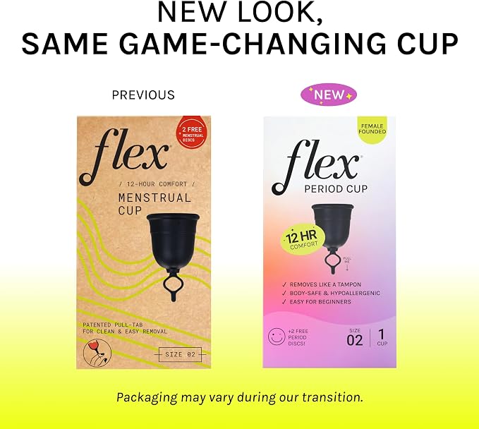 Flex Cup Starter Kit (Full Fit - Size 02) Bundle | Reusable Menstrual Cup + 2 Free Menstrual Discs + Foaming Cleanser with Neroli