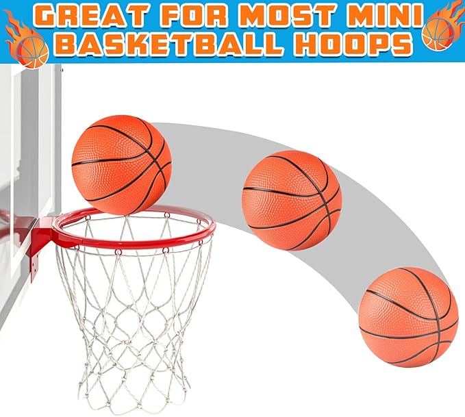 Hymaz 36 Pcs 4 Inch Mini Basketballs Ball for Kids, Rubber Small basketballs with Pump for Kids Basketball Gifts - Inflatable Ball for Basketballs Hoop, Geart for Sports Beach Pool Theme Party Favor