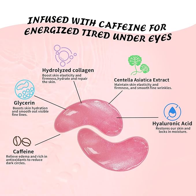 Maskiss Under Eye Patches (8 Pairs), Caffeine Eye Masks for Dark Circles Puffy Eyes Undereye Bags, Collagen Eye Patches for Wrinkles and Puffiness, Skin Care Gift for Her