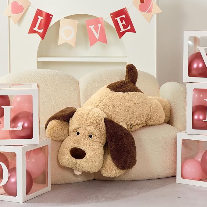 MorisMos Giant Dog Stuffed Animals, 40inch Large Stuffed Dog Plush, Big Puppy Throw Pillow Gifts for Kids, Boys, Girls, Brown