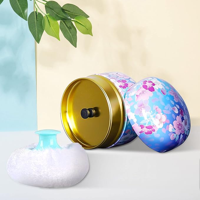Topwon Powder Case with Powder Puff for Body Powder Container Dusting Powder Case for Baby&Mom (Green)