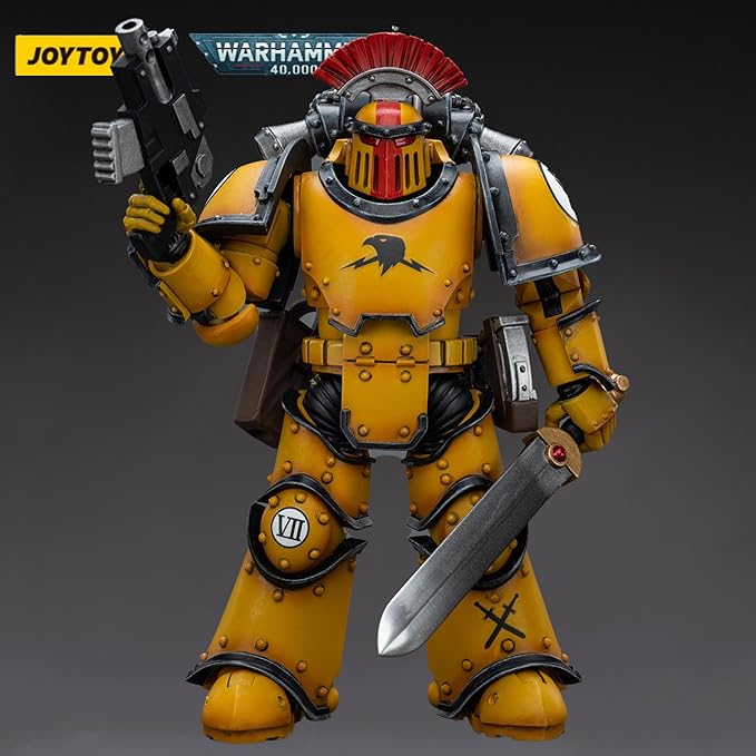 JOYTOY Warhammer 40,000 1/18 Action Figure Imperial Fists Legion MkIII Tactical Squad Sergeant with Power Sword Collection Model Christmas Birthday Gifts