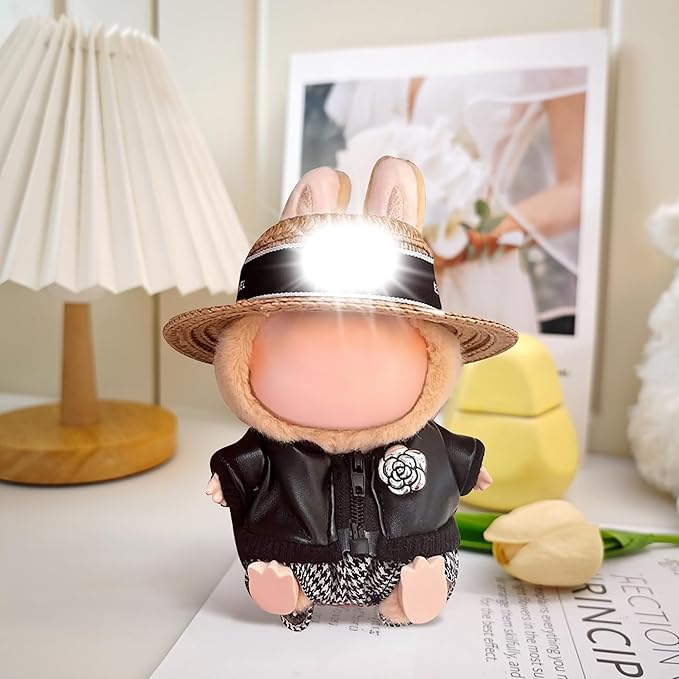 Clothes Fit for 17CM Doll, Fashion Doll Clothes Outfit Set Cute Theme Designer Toys Dress Accessories for Collector Fans Display (Black Straw Hat)