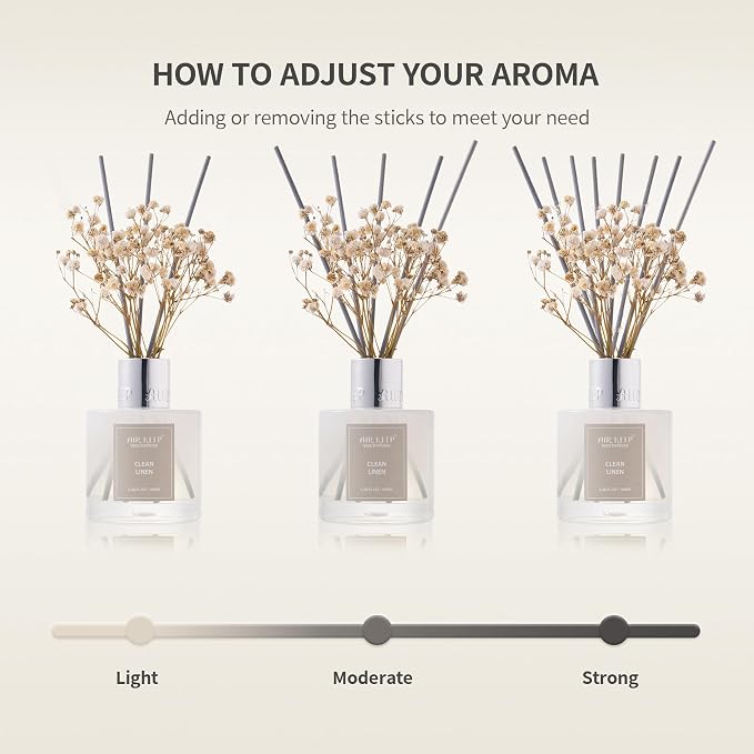 Airkeep Reed Diffuser Set,3.38 fl oz (100 ml) - Lavender Eucalyptus Oil Diffusers with 8 Reed Sticks, Home Fragrance Reed Diffuser for Bathroom Shelf Decor