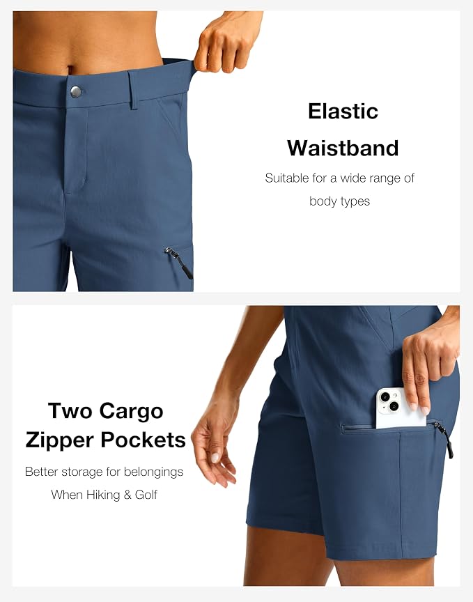 G Gradual Women's 7"/9" Hiking Cargo Shorts Quick Dry Lightweight Golf Outdoor Work Summer Travel Shorts with Pockets