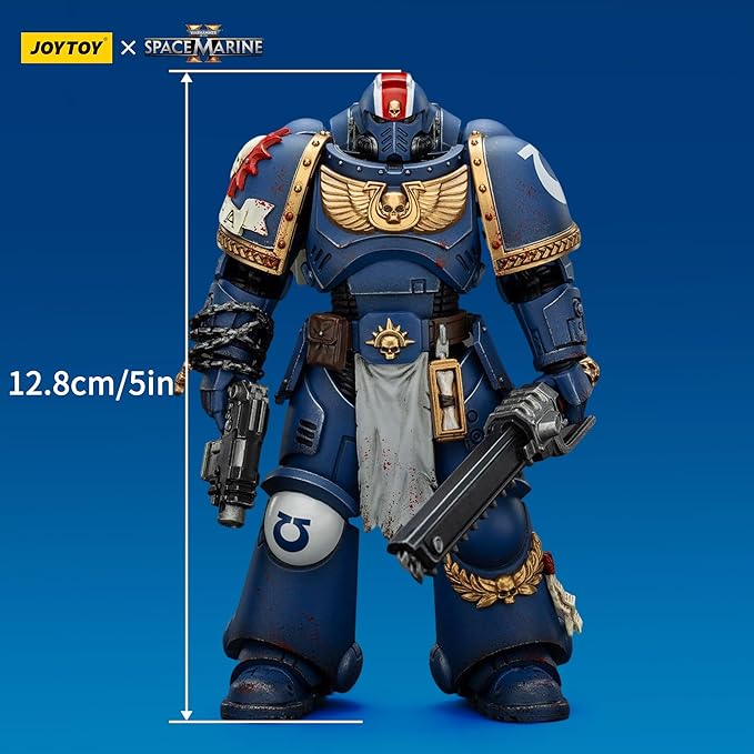 JOYTOY Warhammer 40k Action Figure 1：18 Scale 5.0inch Space Marines Ultramarines Lieutenant Titus-Collectors Edition Anime Figures for Collectible and Displayable Model