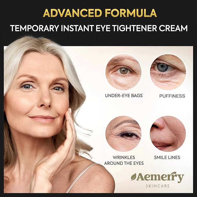 Temporary Instant Eye Tightener: Instantly Reduces Eye Bags, Wrinkles & Puffiness, Dark Circle, Smooths Fine Lines – Anti-Aging Formula, Temporarily Firms, Lifts & Refreshes the Eye Area. 1 oz