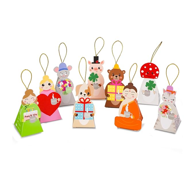Creano Organic Herbal Tea Gift Set ‘Tea Lovers’ – 9 pyramid tea bags in 9 cute shapes to give as gifts – 22.5g*
