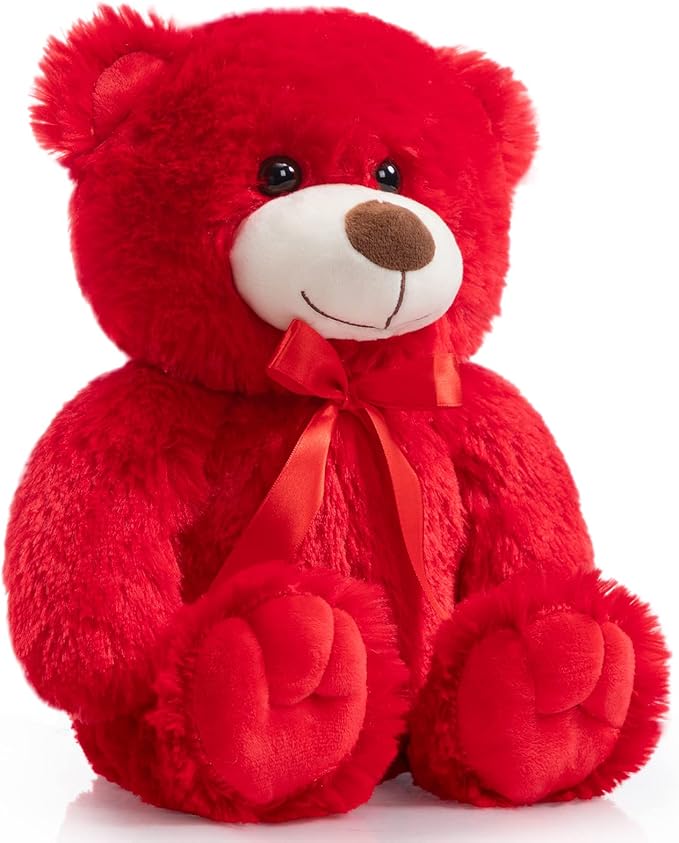 Super Color Teddy Bear Stuffed Animals Plush Toy for Children Girlfriend Family Congratulations Baby Shower Birthday Red 14 inch