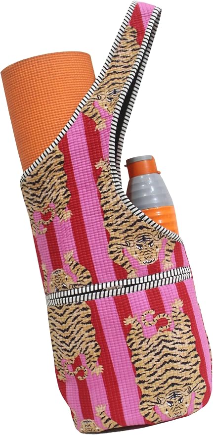 INDIAN CRAFT CASTLE Yoga Mat Bag | Tote Mat Bag | Sling Yoga Tote w/Large Side Pocket & Zipper Pocket | Yoga Mat Carrier Fits Most Size Mats