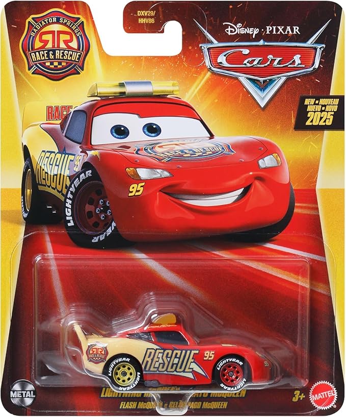 Disney Cars 2025 Mattel 1:55 Scale Diecast Radiator Springs Race & Rescue Lightning McQueen