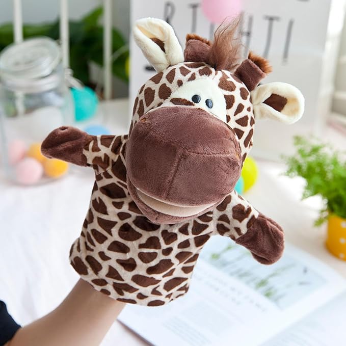 Giraffe Open Mouth Hand Puppets Plush Animal Toys for Imaginative Pretend Play Storytelling
