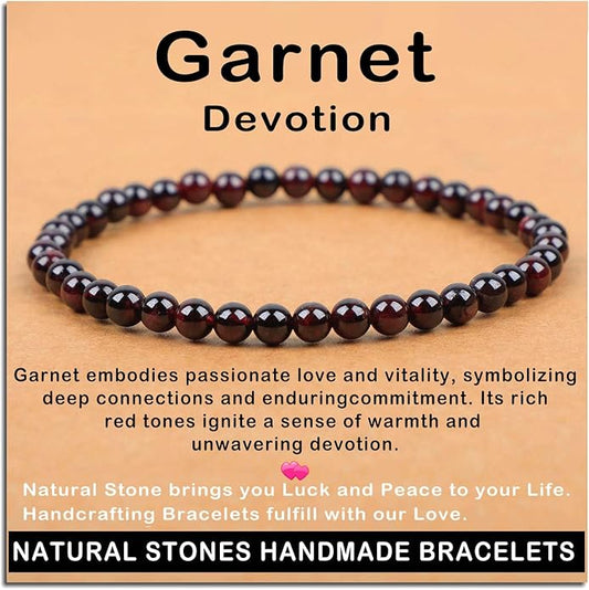 AD Beads Handmade Gemstone Stretch Elastic Bracelet Crystal Healing Reiki Nature's Beauty and Spiritual Essence Unisex