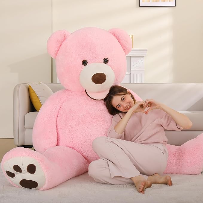 MaoGoLan Giant Pink Teddy - 6ft Stuffed Animal, Smiling Face, Large Plush - Life Size Gift for Valentines Day, Anniversary, Birthday