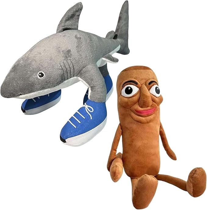 Tralalero Tralala Plush, Italian Brainrot Plush Toy,Tung Tung Tung sahur Plush Italian Brainrot Figures 12inch (A+B)