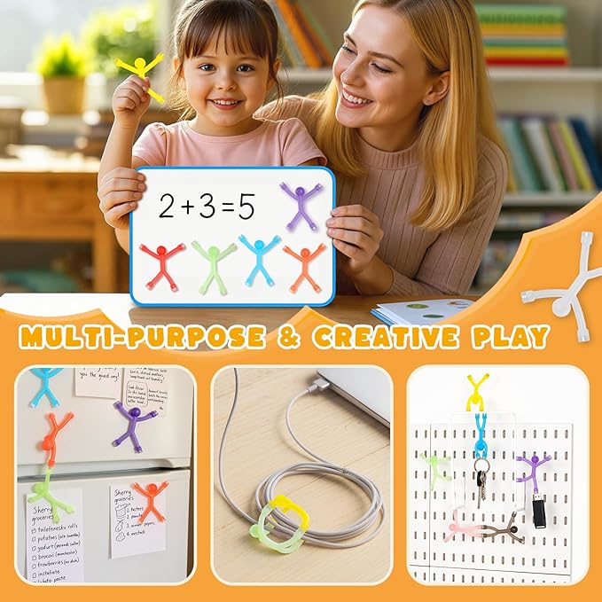 3 otters 24PCS Magnetic People, Magnet Men with White Board Fridge Magnets Sensory Fidget Toys for Classroom Prize Goodie Bag Stuffers