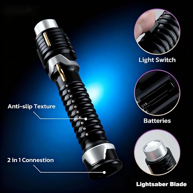 Red Blue Light Sabers for Kids-2pack Cosplay Retractable Detachable LED Light SaberToy Set with Girls Boys and Adults-Gift for Halloween Christmas Birthday Party