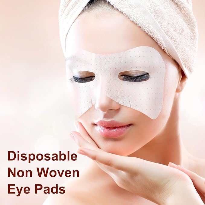 Joez Wonderful 50 Sheets Disposable Eye Mask Paper, Non Woven Eye Care Patches Paper Eye Covers, Cotton Spa Pads for Facials, DIY Clear Eye Mask Beauty Sheets for Makeup (Style B)