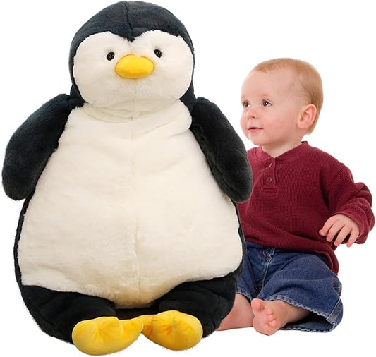 ARELUX Giant 22in Big Penguin Plush Large Stuffed Animal Hugging Pillow: Soft Jumbo Sleeping Body Warm Fluffy Pillow Adorable Chubby Plushie Toy Gifts for Boys Girls