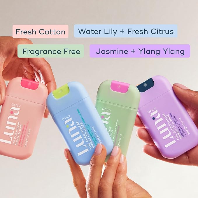 Luna Daily The Everywhere Spray-to-Wipe | Fragrance-Free, 1 Fl Oz