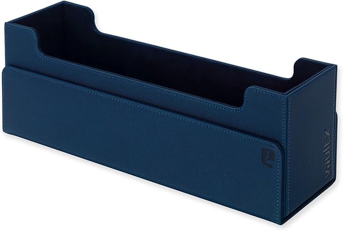 Vault X Card Storage Box, Exo-Tec Material, Detachable Magnetic Lid, with Dividers & Foam Fillers, for Trading Cards (Blue)
