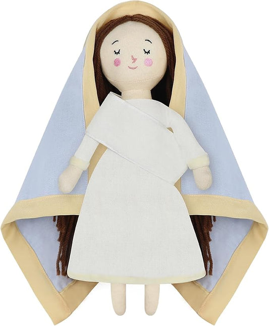 free-space Blessed Virgin Mary Doll and Baby Jesus Plush Religious Figure Playset for Boy Girl Christening Gift(Virgin Mary)