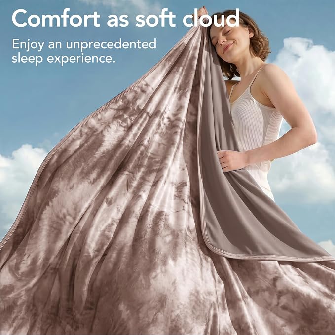 Cooling Blanket King Size 90"x104" for Hot Sleepers | Cold Summer Soft Blanket for Bed Couch and Travel Absorbs Heat Q-Max>0.35 Cool Lightweight Throw for Night Sweats Menopause